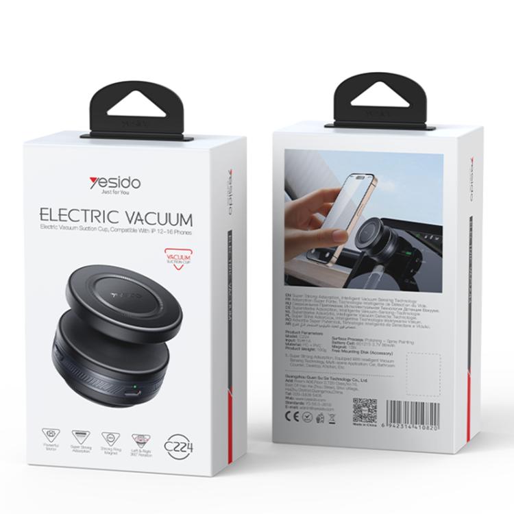 Yesido C224 Electric Vacuum Suction Cup MagSafe Car Mount with 360 Degree Rotating Base