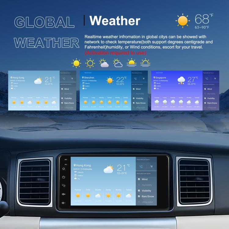 For Toyota COROLLA Android 15 7 inch Wireless CarPlay Car Player Car Central Control Navigation Machine, Standard, Standard+AHD+Microphone