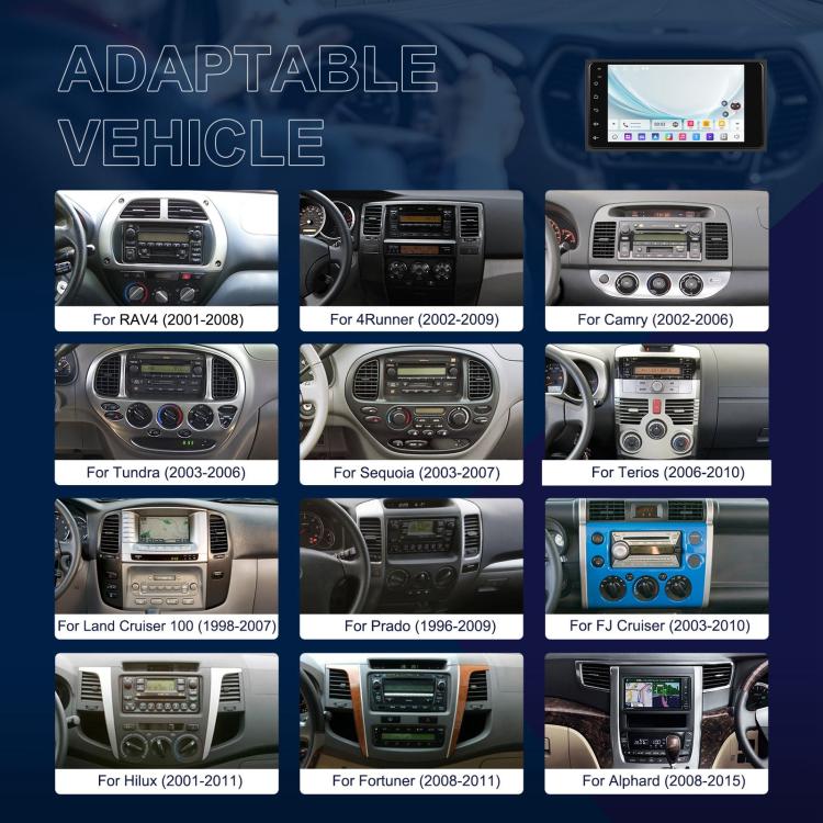 For Toyota COROLLA Android 15 7 inch Wireless CarPlay Car Player Car Central Control Navigation Machine, Standard, Standard+AHD+Microphone