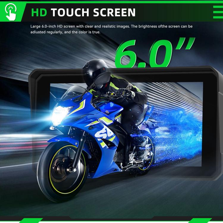 6 inch Motorcycle Wireless CarPlay and Android Auto Display Screen Navigator, A4126