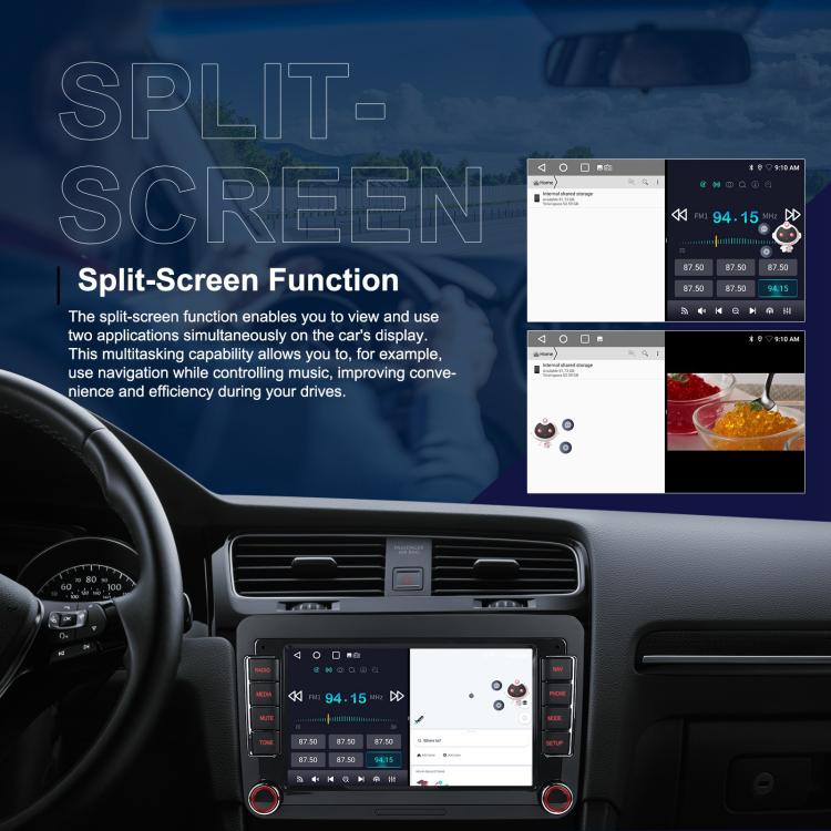 For Volkswagen Android 15 7 inch Horizontal Screen Car Player Car Central Control Navigation, Standard, Standard+AHD+Microphone