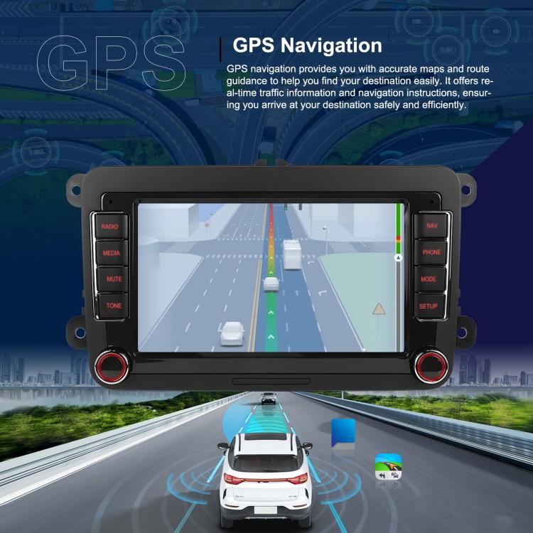 For Volkswagen Android 15 7 inch Horizontal Screen Car Player Car Central Control Navigation with Dual USB Ports, Standard, Standard+AHD+Microphone