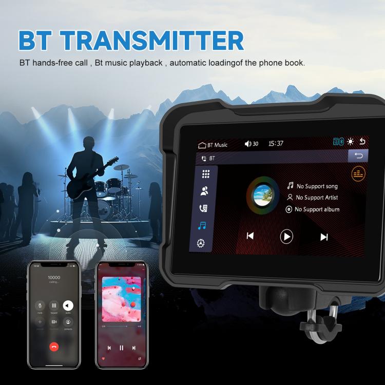 Motorcycle Wireless CarPlay and Android Auto 5 inch HD Screen Waterproof Navigator