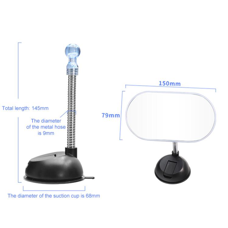 Car Suction Cup Type Wide-angle Rearview Auxiliary Mirror, Suction Cup Type