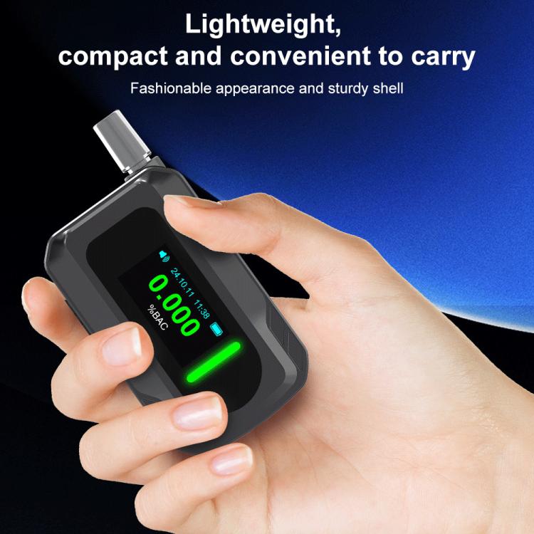 D2000 HD IPS Screen Portable Blow-Type High-Precision Alcohol Content Tester, D2000