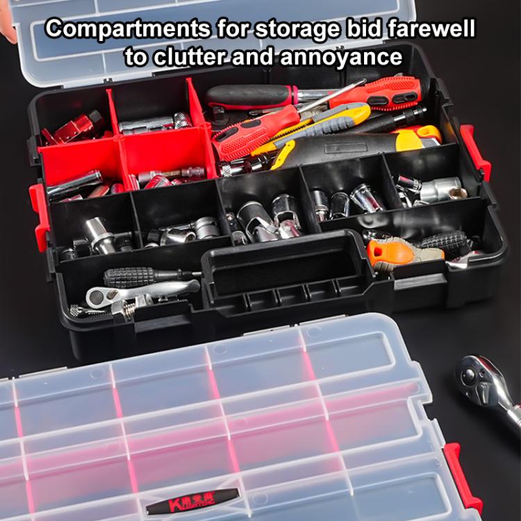 Hardware Parts Portable Multi-functional Compartment Storage Box, 38x29.5xcm