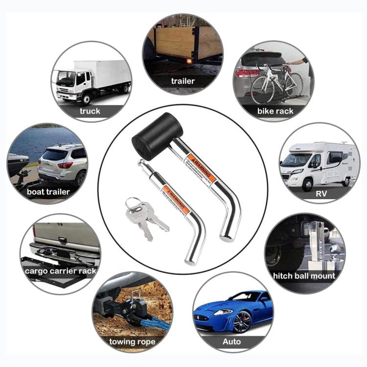 5/8 inch and 1/2 inch Car American Towing Hitch Metal Lock, 5/8 inch and 1/2 inch