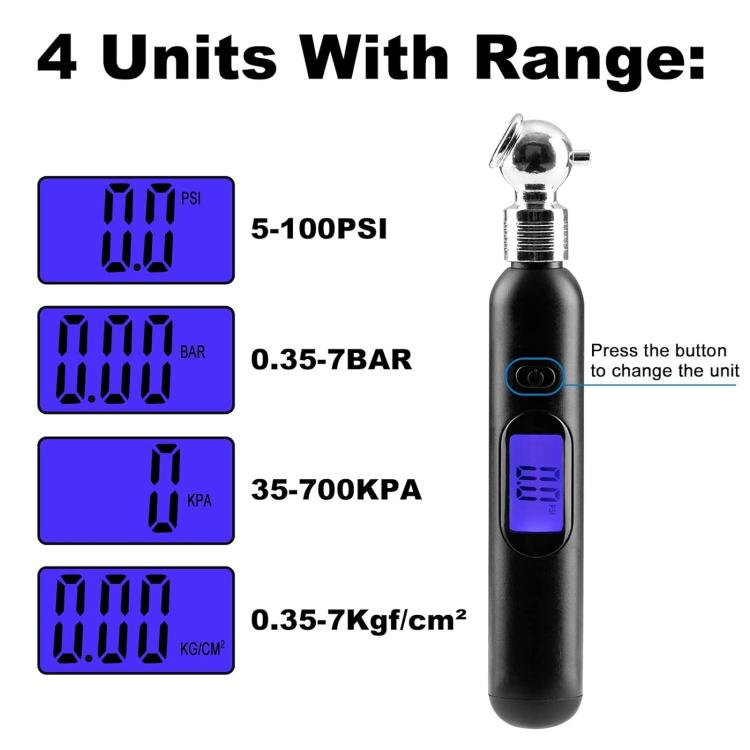 Car LCD display Portable Tire Monitoring Gauge Tire Pressure Tool, LCD Display
