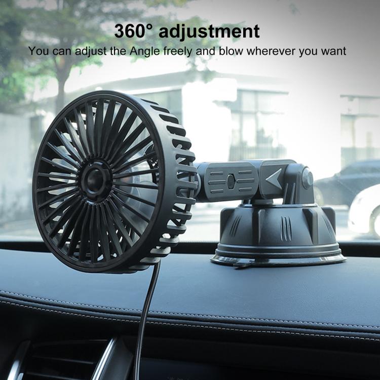 Multifunctional Car Suction Cup Fan 360 Degree Rotation Adjustable Single Head Fan, Short Rod, Long Rod