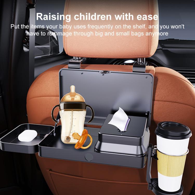 K255 Car Seat Back Storage Rack Multifunctional Tissue Box Water Cup Holder Car Rear Seat Tray Desk, Car Seat Back Storage Rack