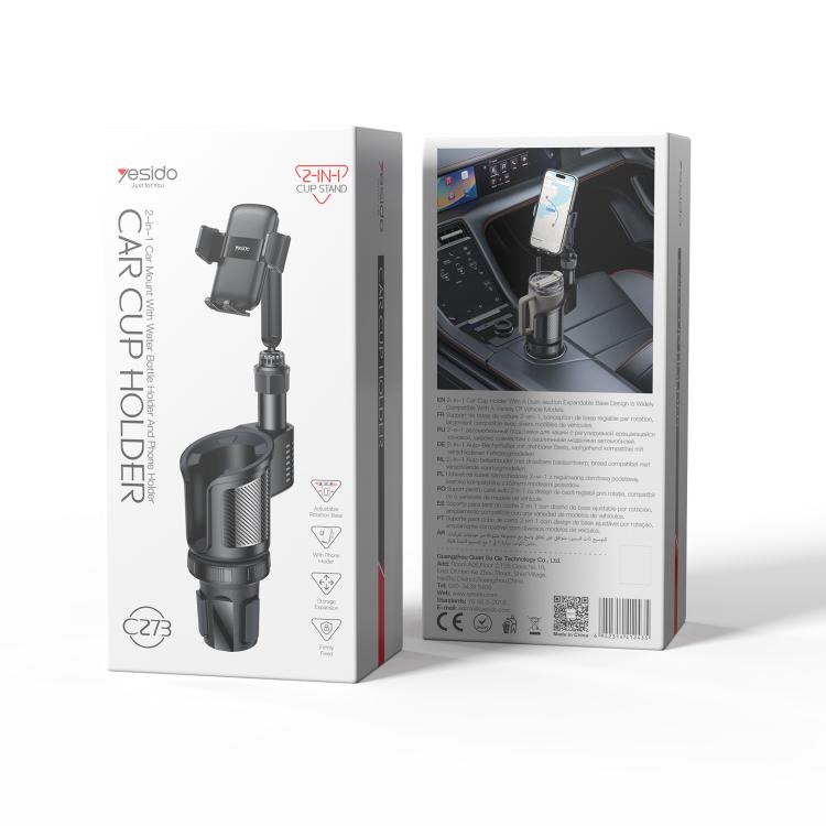 Yesido C273 2 in 1 Car Water Cup Phone Holder, C273