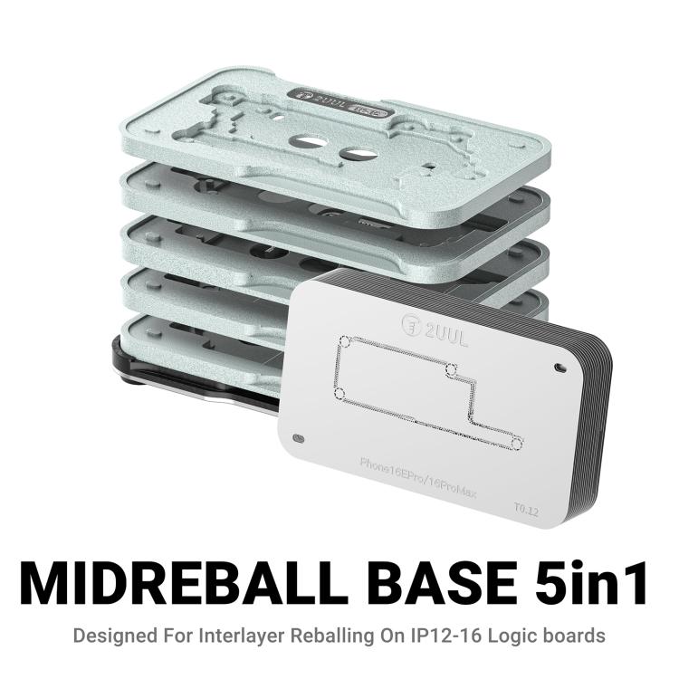 2UUL BH13 Midreball Base Logic Board BGA Reballing Platform Set for iPhone 12-16 Pro Max, 2UUL BH13