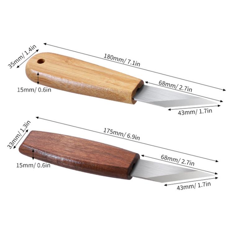 Long Blade Bevel Pointed Hand Carving Knife Utility Knife, Walnut, Bamboo