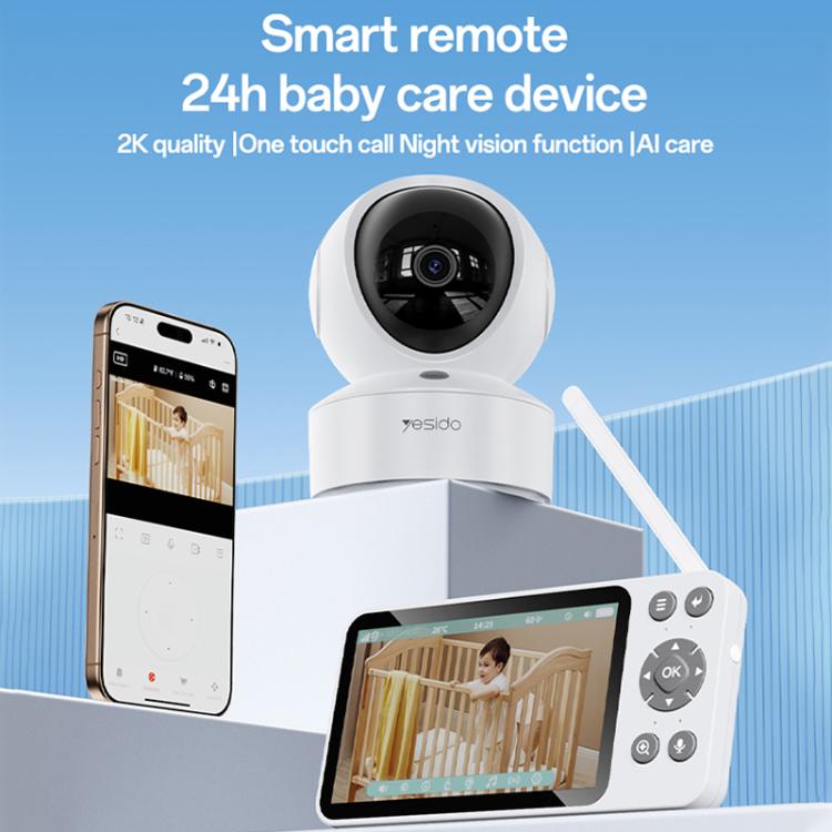 Yesido KM28 5 inch LCD Screen 2.4G WiFi Baby Monitor Care Camera, Plug: UK Plug, KM28