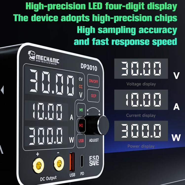 Mechanic DP3010 30V / 10A High Power Wide Voltage Mini Multi-functional Power Supply, EU Plug, US Plug