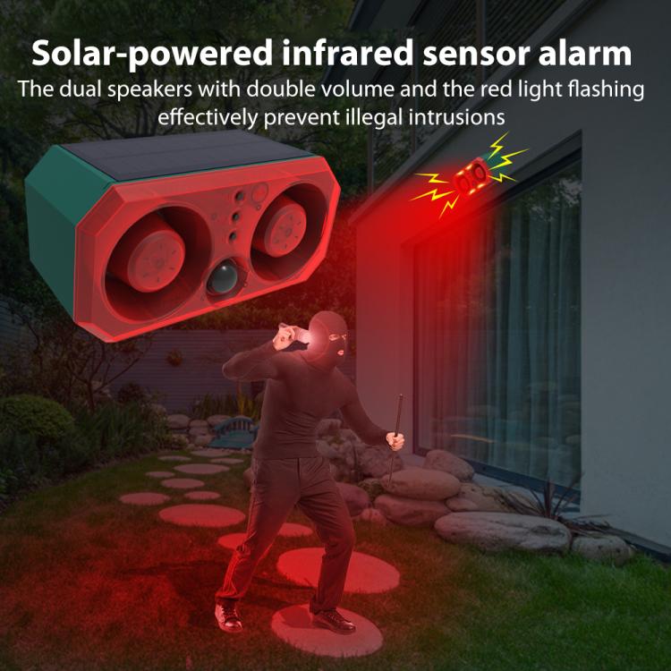 N911T Outdoor Solar Dual Horn Alarm Animal Repellent, N911T
