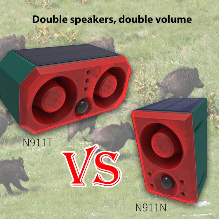 N911T Outdoor Solar Dual Horn Alarm Animal Repellent, N911T