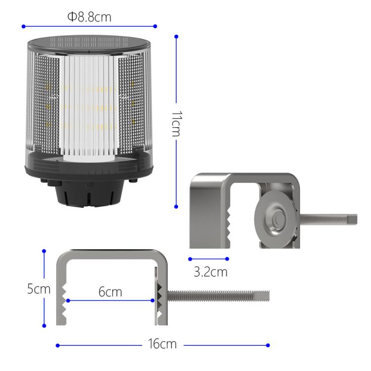 C3 Solar Traffic Light Roadblock Warning Light, C3(Metal Bracket), C3(Plastic Sleeve)