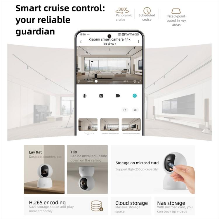 Original Xiaomi Smart Camera 4 4K Dual-band Wi-Fi 6 8MP HDR AI Tracking Night Vision Two-Way Audio Home Security Baby Monitor Pet Camera, Xiaomi Smart Camera 4 4K