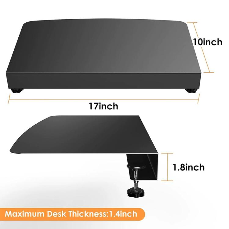 Clip-on Corner Table Panel Connector L-shaped Desk Platform Stainless Steel Extender, FS-25149