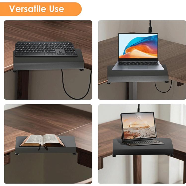 Clip-on Corner Table Panel Connector L-shaped Desk Platform Stainless Steel Extender, FS-25149