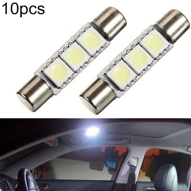 10pcs ST6-5050-3SMD 29mm B6 LED Car Make-up Mirror Light Reading Lamp, ST6-5050-3SMD
