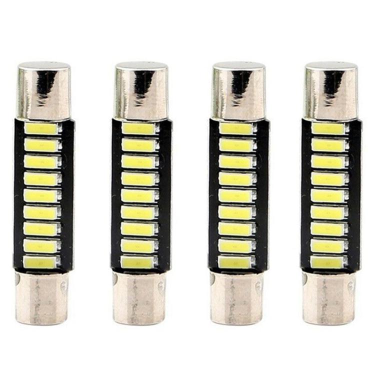 4pcs ST6-4014-9SMD 29mm B6 LED Car Make-up Mirror Light Reading Lamp, ST6-4014-9SMD