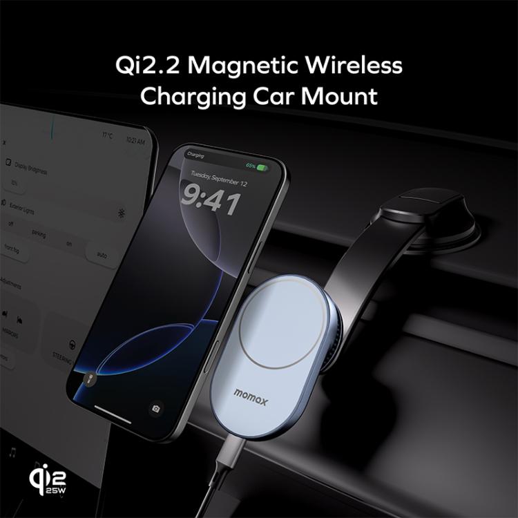 Momax CM38Q22 1-Move Q.Mag 25W Magnetic Wireless Fast Charging Car Mount, CM38Q22