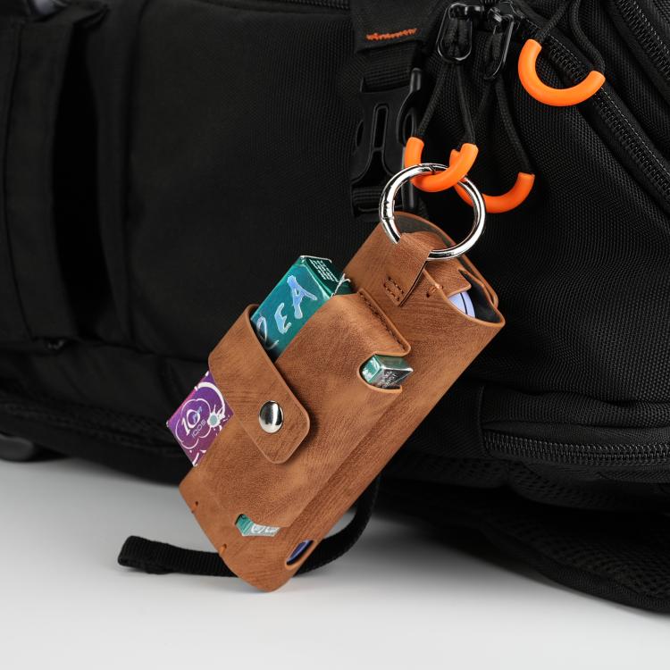 Frosted Retro Pattern Electronic Cigarette and Cigarette Storage Bag with Hook, For IQOS ILUMA / ILUMA i