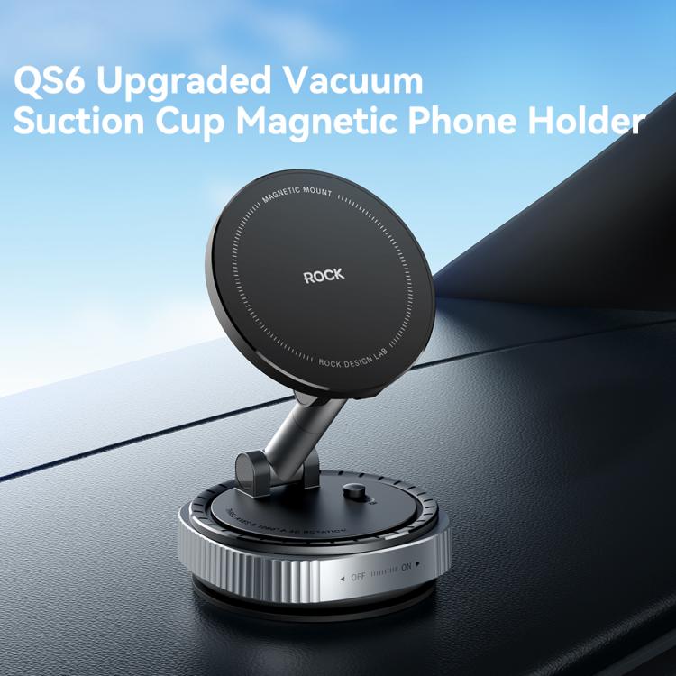 ROCK QS6 Upgraded Vacuum Suction Cup Magnetic Phone Car Holder, QS6