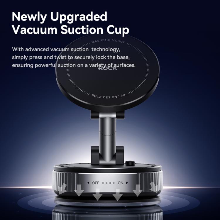 ROCK QS6 Upgraded Vacuum Suction Cup Magnetic Phone Car Holder, QS6