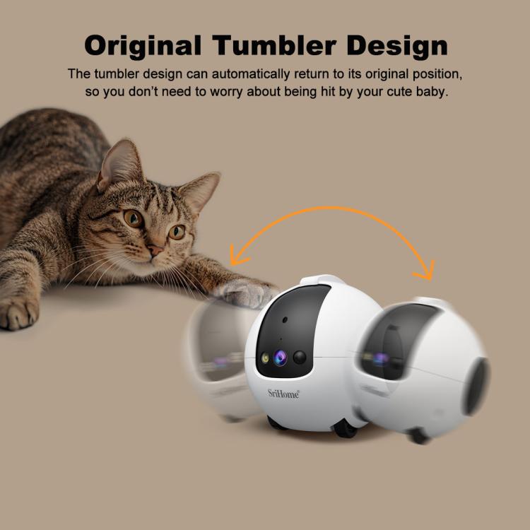 SriHome DH013 4MP Smart Pet Robot Camera, US Plug, UK Plug, EU Plug, AU Plug