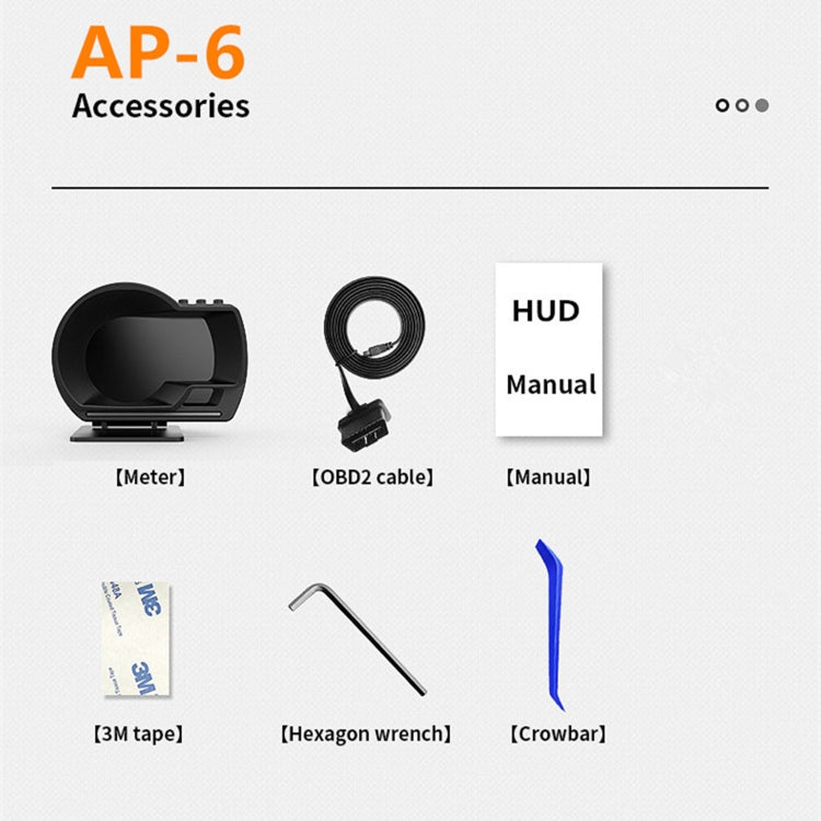 AP-6 Car HUD Head-up Display OBD GPS Driving Computer Code Table, AP-6