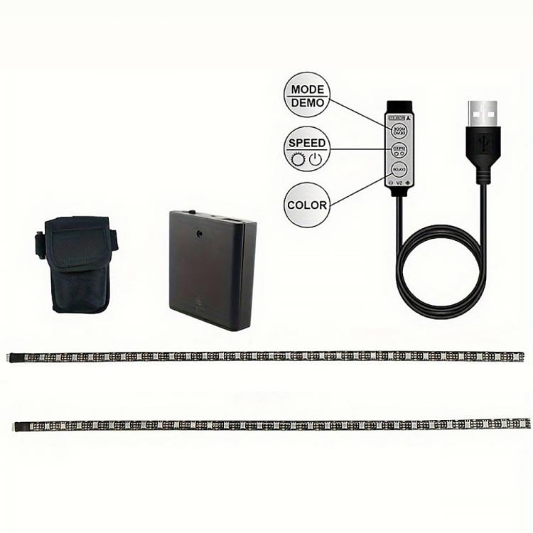 Skateboard RGB Ambient Light Strip with Battery Box, 0.5m