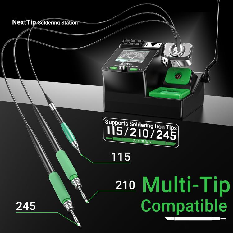 2UUL NT210 NextTip 80W Soldering Station Compatible with C115 / C210 / C245 Handle, EU Plug, US Plug