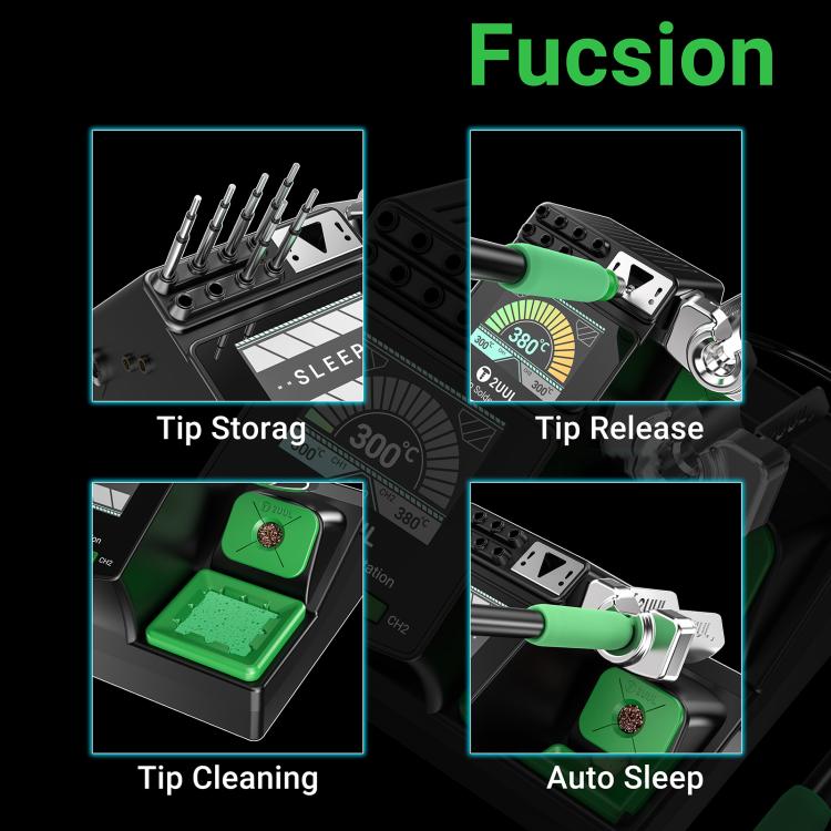 2UUL NT210 NextTip 80W Soldering Station Compatible with C115 / C210 / C245 Handle, EU Plug, US Plug