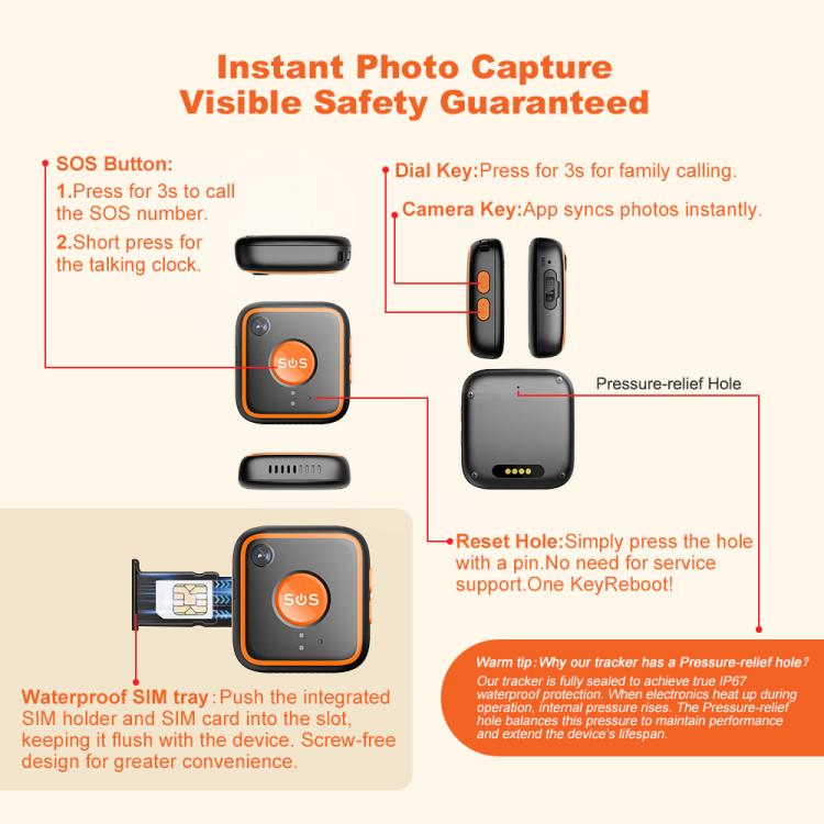 V28C 4G SOS GPS Pendant Location Tracker, A for Asia/Europe/Africa/Australia, B for North/South America