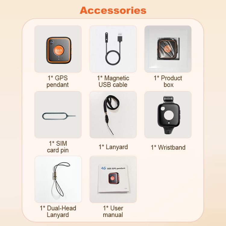 V28C 4G SOS GPS Pendant Location Tracker, A for Asia/Europe/Africa/Australia, B for North/South America