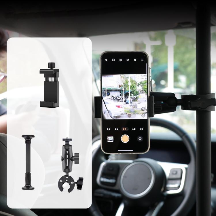 In-Car Camera Adjustable Mount Support Pole Extension Rod, 52-81.5cm Basic, 70-121cm Extended, Basic 4 in 1 Set with Crab Clip, Extend 4 in 1 Set with Crab Clip, Basic 5 in 1 Set with Clip Pocket Frame, Extend 5 in 1 Set with Clip Pocket Frame         ...