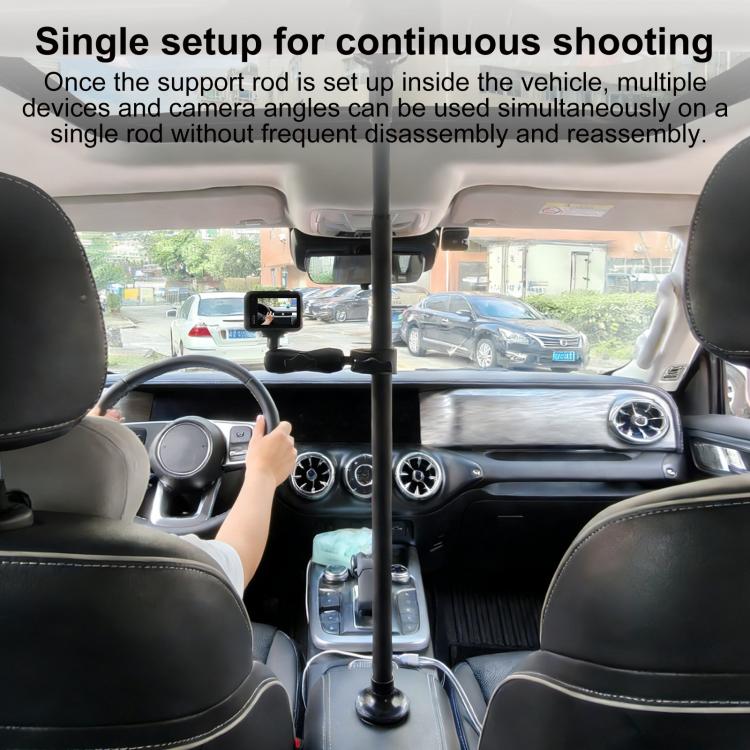 In-Car Camera Adjustable Mount Support Pole Extension Rod, 52-81.5cm Basic, 70-121cm Extended, Basic 4 in 1 Set with Crab Clip, Extend 4 in 1 Set with Crab Clip, Basic 5 in 1 Set with Clip Pocket Frame, Extend 5 in 1 Set with Clip Pocket Frame         ...