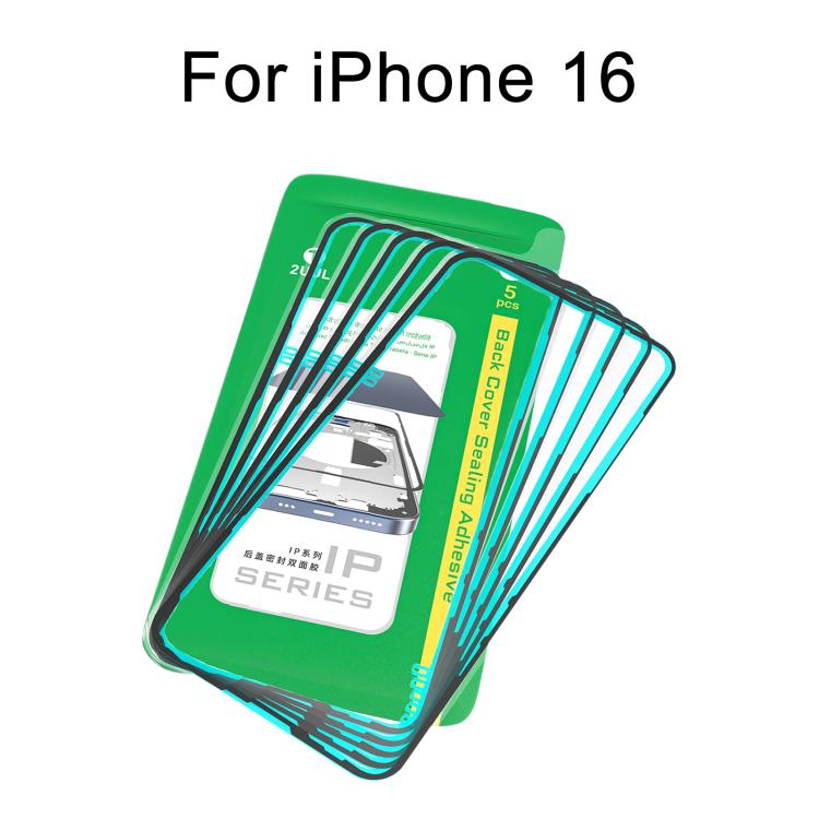 2UUL IP Series Back Cover Sealing Adhesive (5pcs/Box), For iPhone 17 Pro Max, For iPhone 17 Pro, For iPhone 17, For iPhone Air, For iPhone 16 Pro Max, For iPhone 16 Pro, For iPhone 16 Plus, For iPhone 16, For iPhone 15 Pro Max, For iPhone 15 Pro       ...