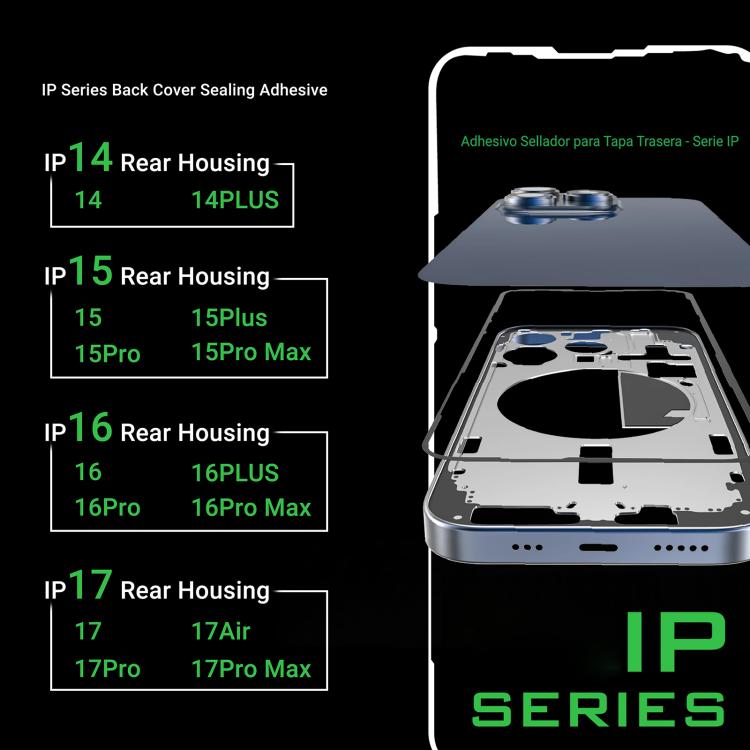 2UUL IP Series Back Cover Sealing Adhesive (5pcs/Box), For iPhone 17 Pro Max, For iPhone 17 Pro, For iPhone 17, For iPhone Air, For iPhone 16 Pro Max, For iPhone 16 Pro, For iPhone 16 Plus, For iPhone 16, For iPhone 15 Pro Max, For iPhone 15 Pro       ...