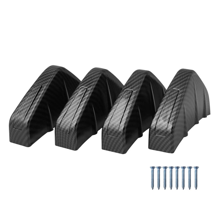 4 PCS Carbon Texture Car General Shark Fin Rear Spoiler Bumper Chassis Decoration, Carbon Texture