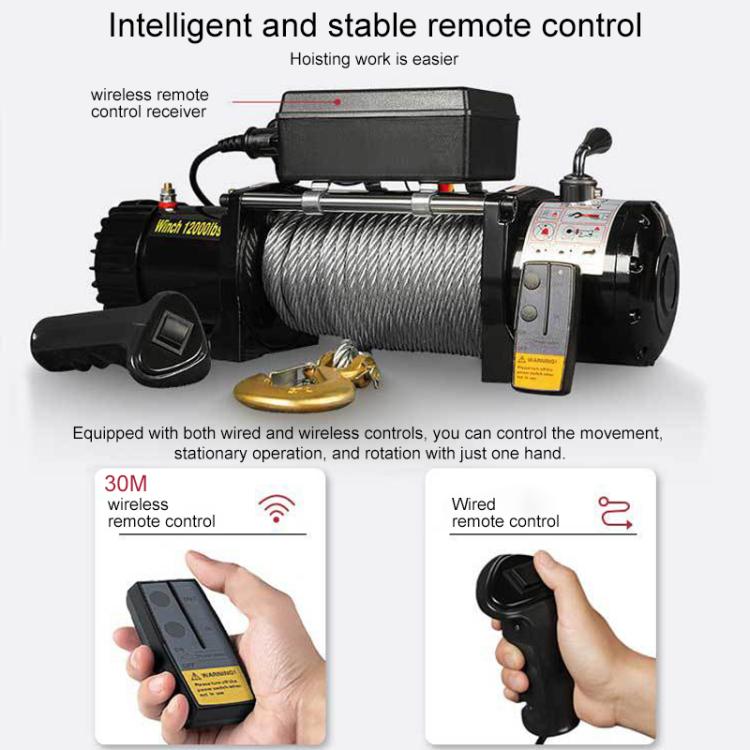Manual Operation Wireless Remote Control Dual Use Car Electric Winch, 12V 3000 Lbs, 12V 3500 Lbs, 12V 4000 Lbs, 12V 4500 Lbs, 24V 3000 Lbs, 24V 3500 Lbs, 24V 4000 Lbs, 24V 4500 Lbs