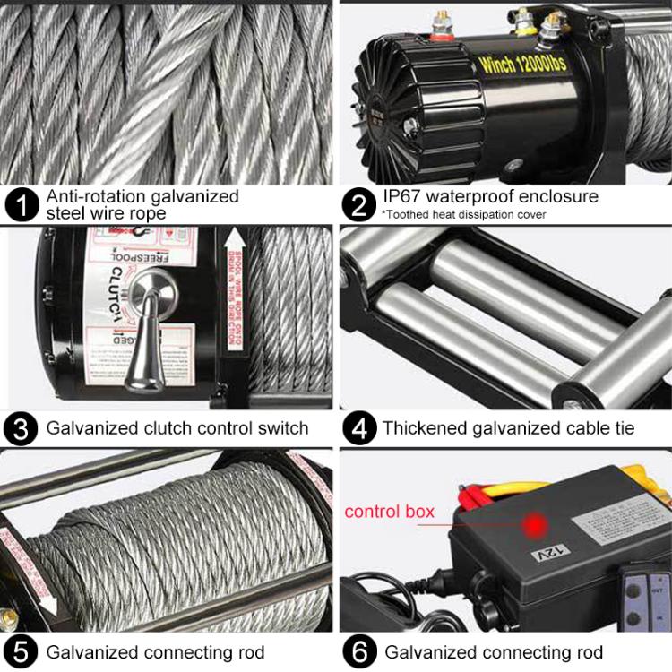 Manual Operation Wireless Remote Control Dual Use Car Electric Winch, 12V 3000 Lbs, 12V 3500 Lbs, 12V 4000 Lbs, 12V 4500 Lbs, 24V 3000 Lbs, 24V 3500 Lbs, 24V 4000 Lbs, 24V 4500 Lbs