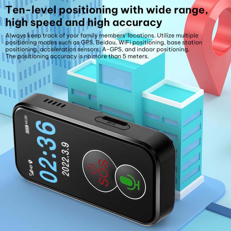 FA81 1.0-inch TFT Display 4G GPS Location Tracker Anti-loss Device for The Elderly Children, Asia / EU / Africa Version, American Version