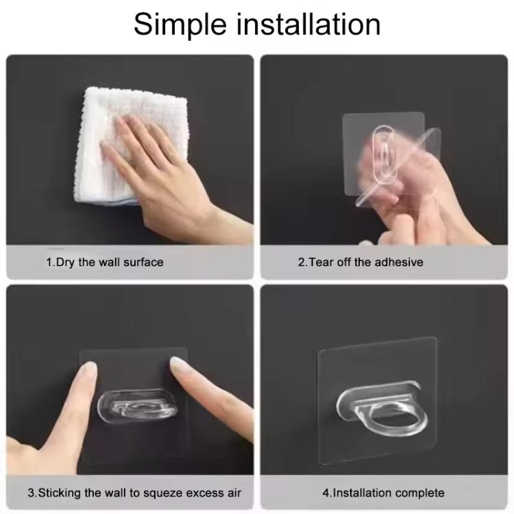 100pcs/Pack Multifunctional Transparent Self-Adhesive Round Hook