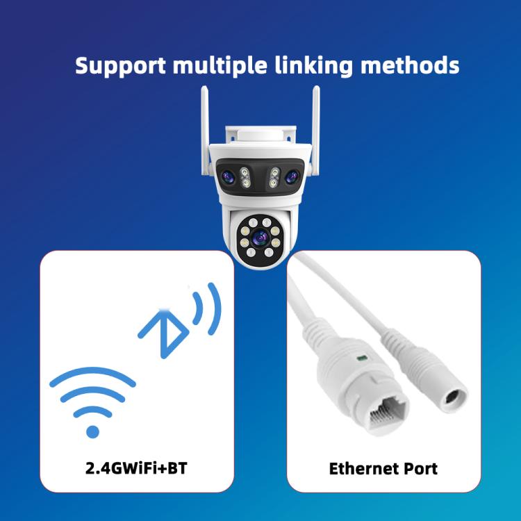 RH-TC3L 3MP Triple Lens HD Outdoor PTZ Security Dome Camera, EU Plug, US Plug, UK Plug, AU Plug