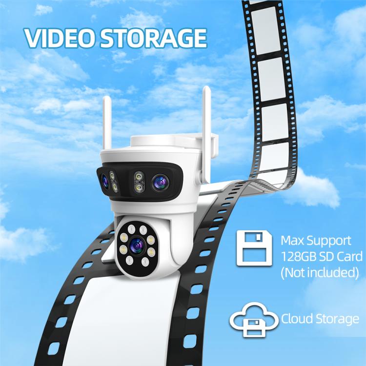 RH-TC3L 3MP Triple Lens HD Outdoor PTZ Security Dome Camera, EU Plug, US Plug, UK Plug, AU Plug