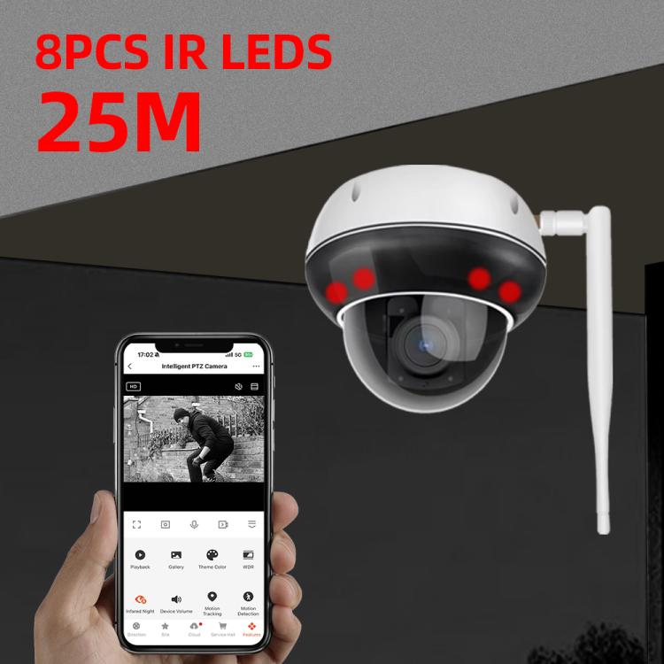 RH-D05 5MP 5X Optical Zoom PoE & Wi-Fi Outdoor Dome Security Camera, RH-D05